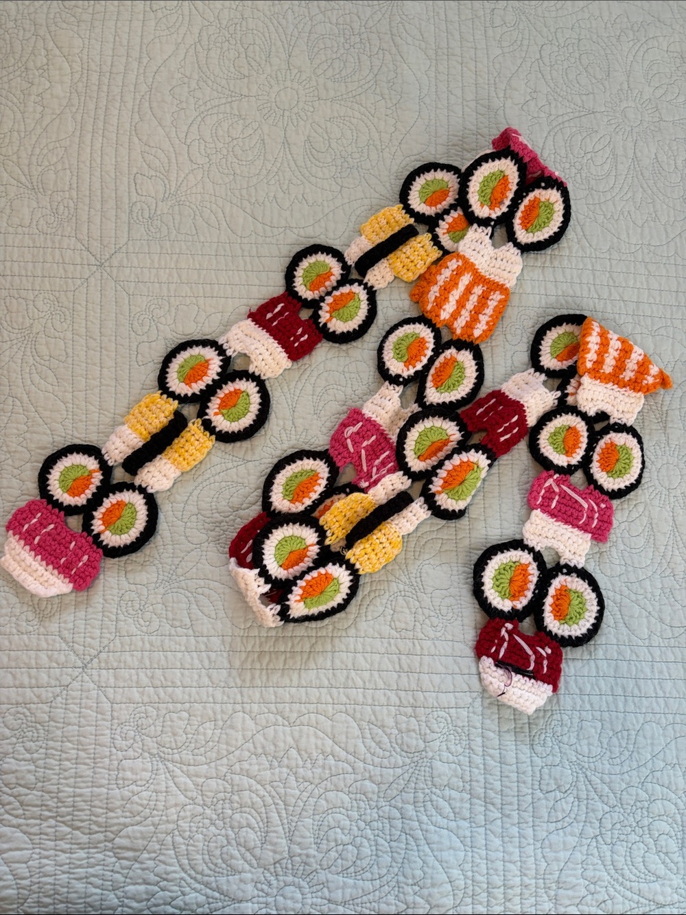 Handmade Multicolor Crochet Sushi Scarf - Unbranded